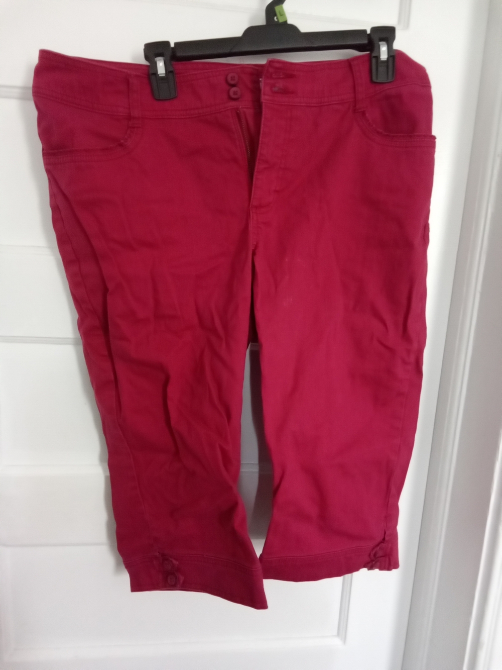 Lee Womens Cropped Slim Red Jeans